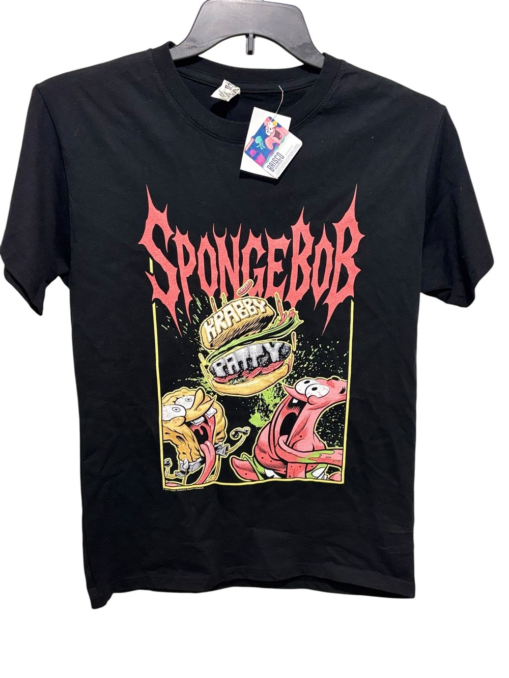 Nickelodeon Black SpongeBob Krabby Patty Graphic Tee Size M